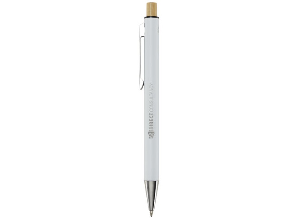 Penna a sfera in alluminio riciclato Cyrus (inchiostro blu)