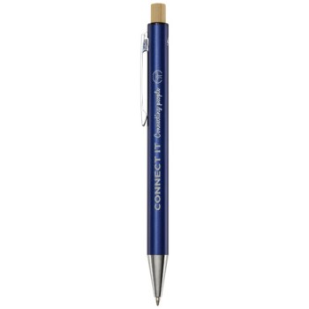Penna a sfera in alluminio riciclato Cyrus (inchiostro blu)