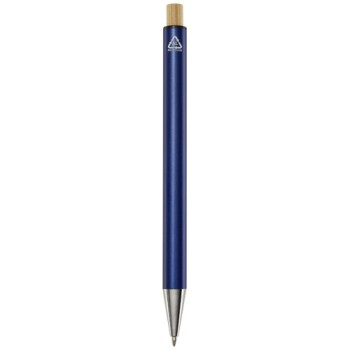 Penna a sfera in alluminio riciclato Cyrus (inchiostro blu)