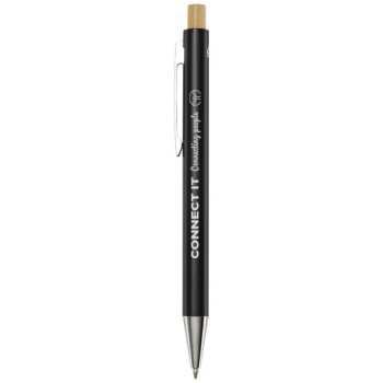 Penna a sfera in alluminio riciclato Cyrus (inchiostro nero)
