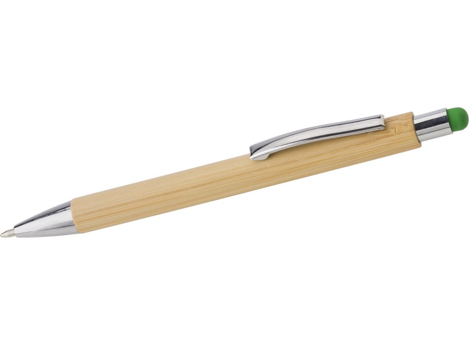 Penna a sfera in bamboo capacitiva, refill blu Claire
