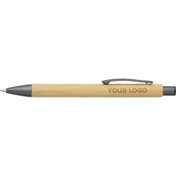 Penna a sfera in bamboo, refill blu Kalani