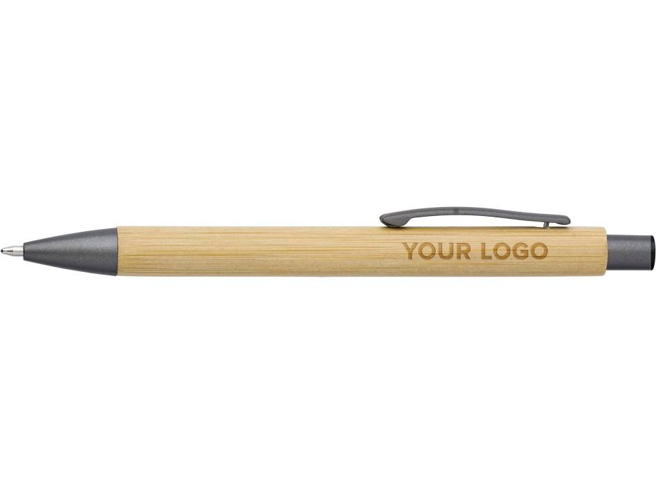 Penna a sfera in bamboo, refill blu Kalani