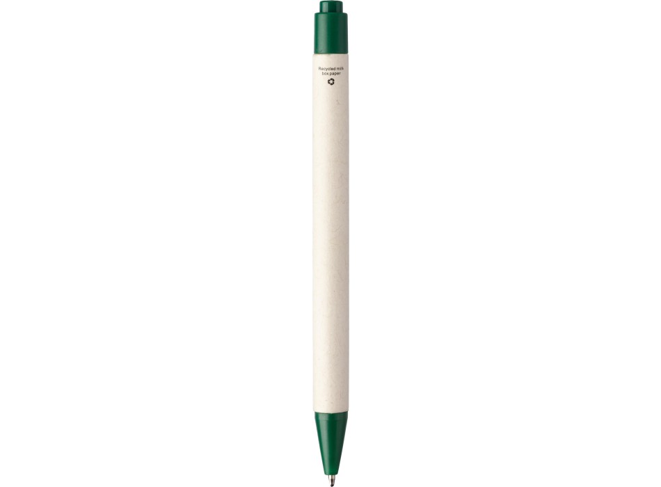 Penna a sfera in cartone di latte e ABS riciclato Heike