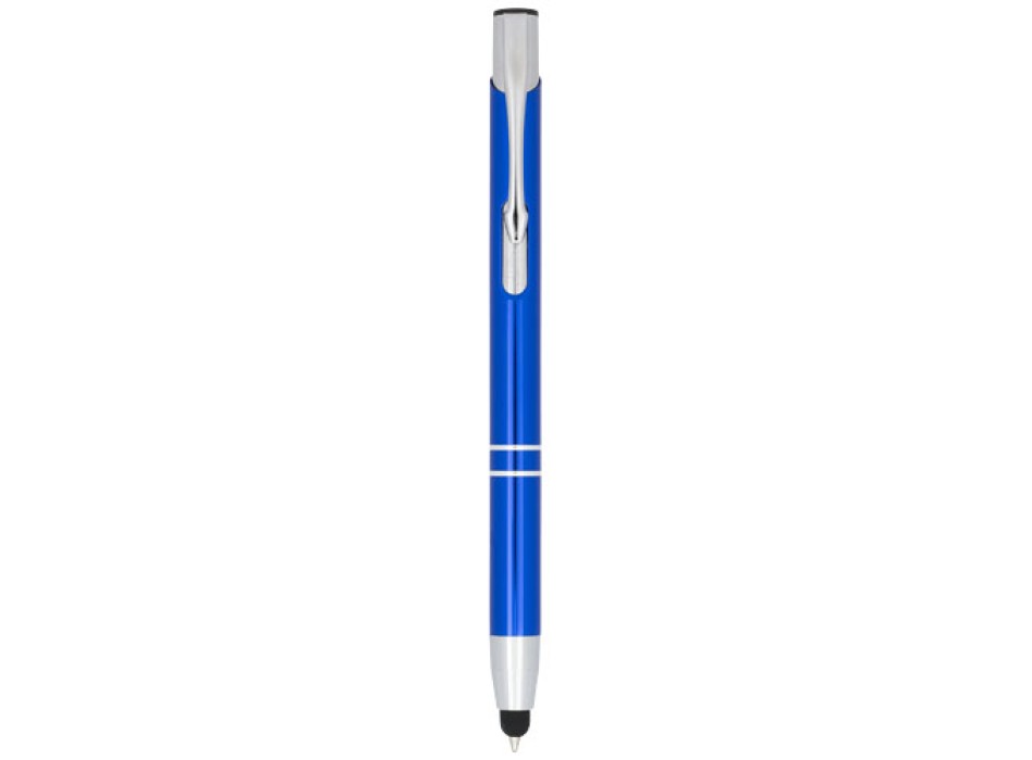 Penna a sfera metallica con stylus Moneta (inchiostro blu)
