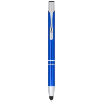 Penna a sfera metallica con stylus Moneta (inchiostro blu)