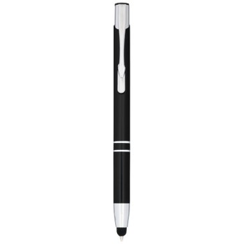 Penna a sfera metallica con stylus Moneta (inchiostro blu)