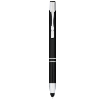 Penna a sfera metallica con stylus Moneta (inchiostro blu)