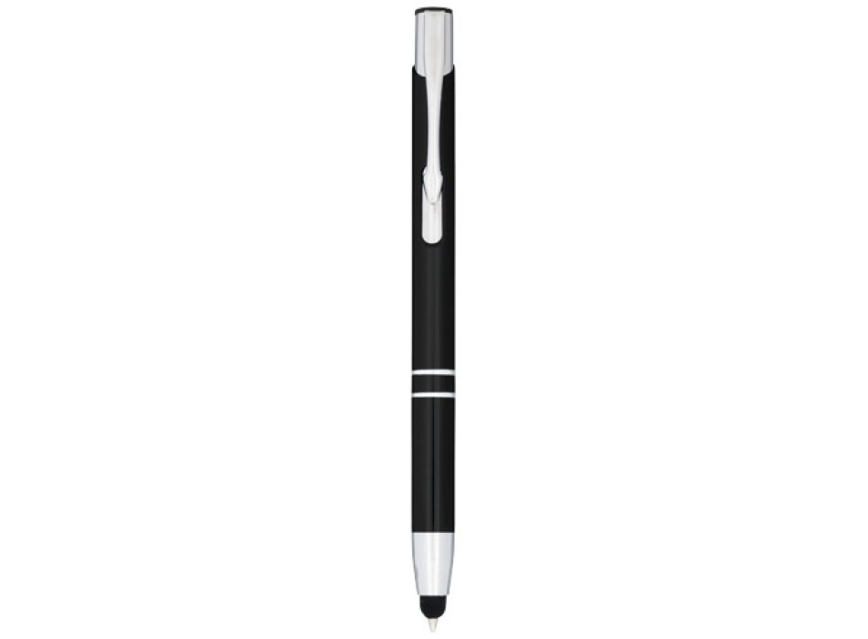 Penna a sfera metallica con stylus Moneta (inchiostro blu)