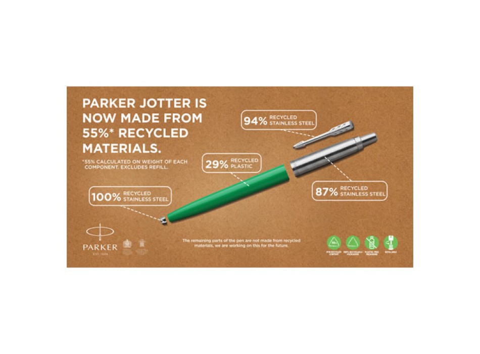 Penna a sfera Parker Jotter Recycled (inchiostro nero)