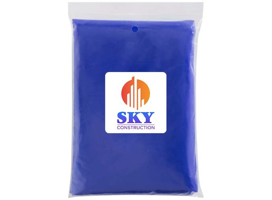 Poncho impermeabile monouso in materiale riciclato certificato GRS con custodia Mayan 