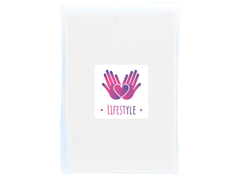 Poncho impermeabile monouso in materiale riciclato certificato GRS con custodia Mayan 