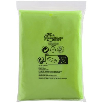 Poncho impermeabile monouso in materiale riciclato certificato GRS con custodia Mayan 