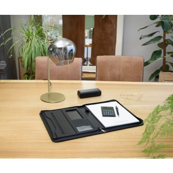 Portablocco Charles Dickens® formato +/- A4 in similpelle Giada