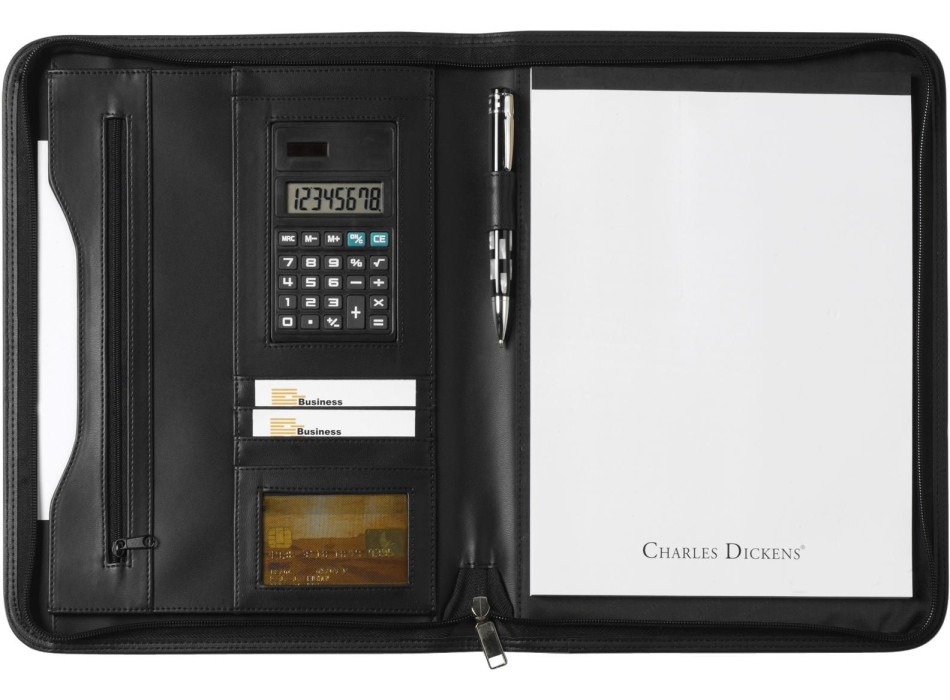Portablocco Charles Dickens® formato +/- A4 in similpelle Giada