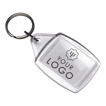 Portachiavi con portafoto/logo in plastica Leo