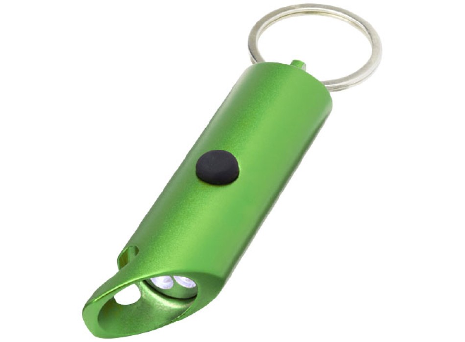 Portachiavi con torcia a LED e apribottiglie in alluminio riciclato IPX Flare