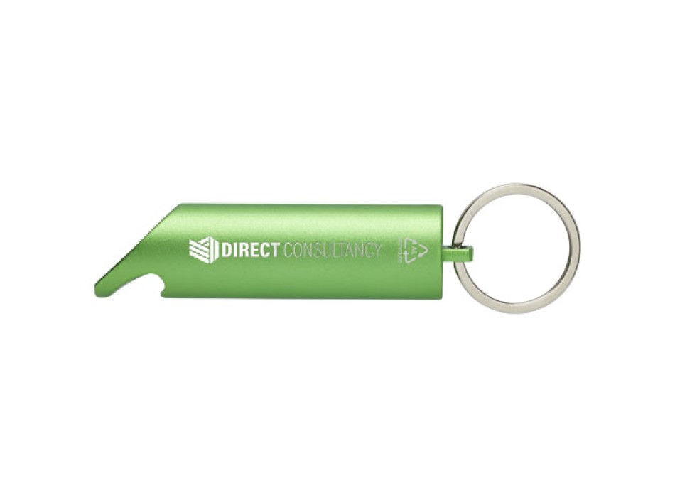 Portachiavi con torcia a LED e apribottiglie in alluminio riciclato IPX Flare