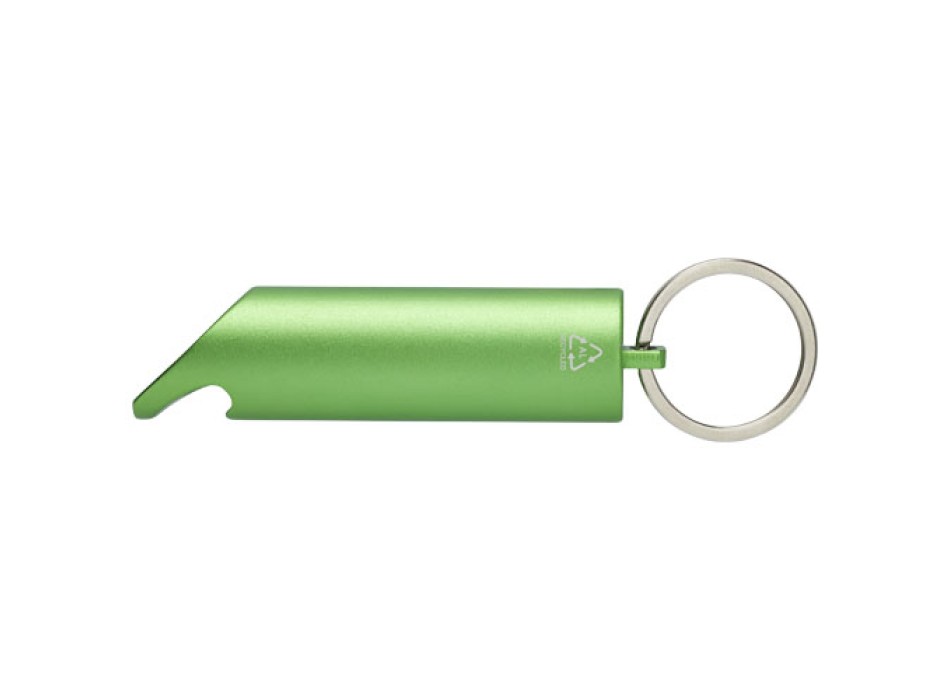 Portachiavi con torcia a LED e apribottiglie in alluminio riciclato IPX Flare