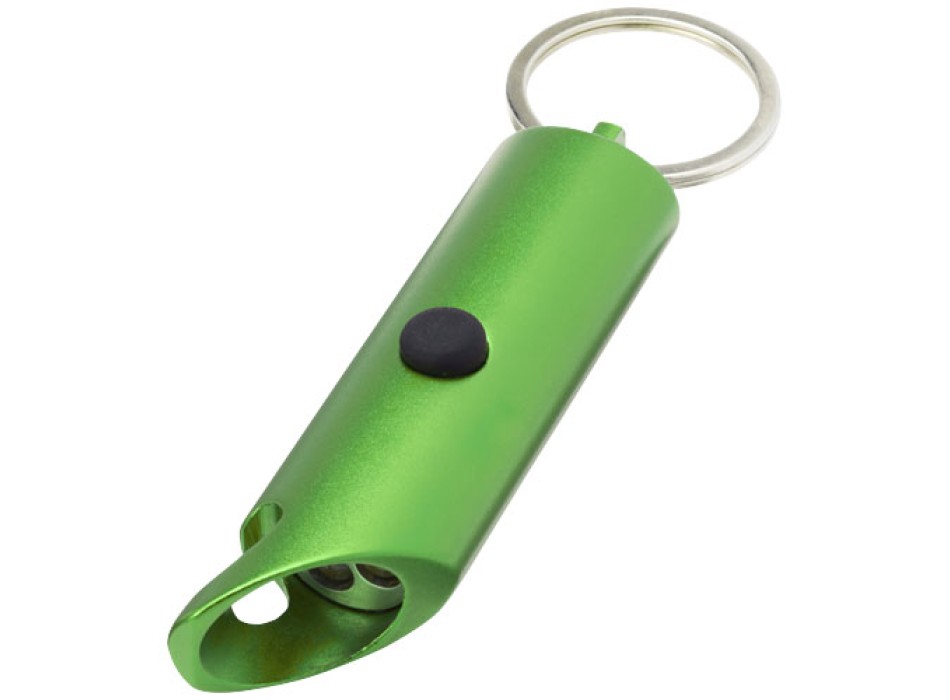 Portachiavi con torcia a LED e apribottiglie in alluminio riciclato IPX Flare