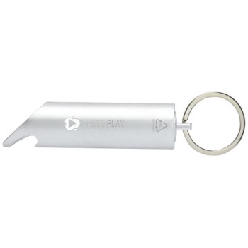 Portachiavi con torcia a LED e apribottiglie in alluminio riciclato IPX Flare