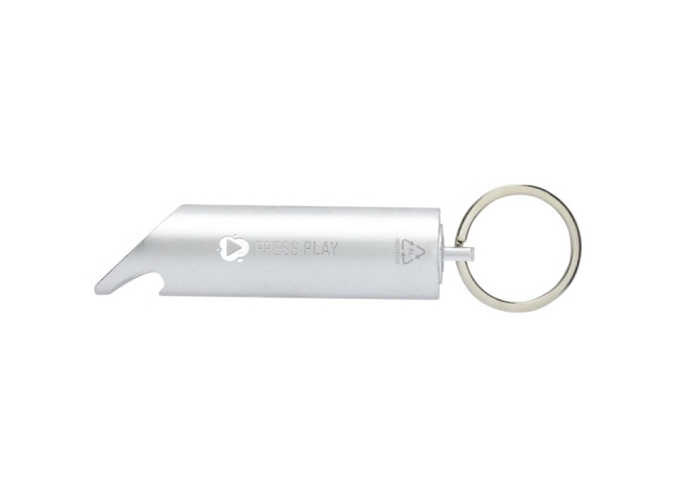 Portachiavi con torcia a LED e apribottiglie in alluminio riciclato IPX Flare