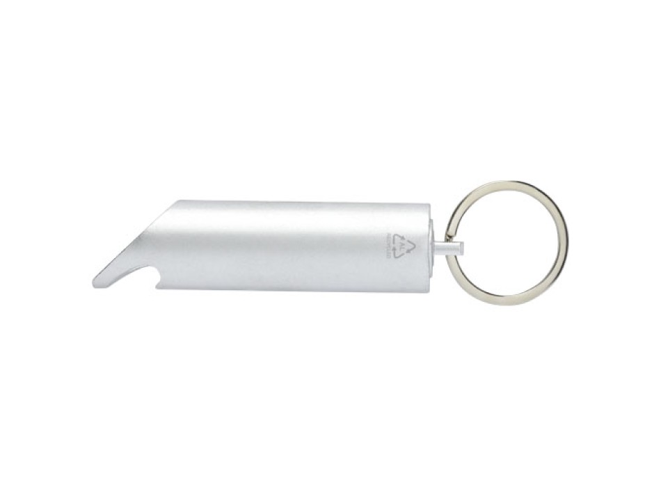 Portachiavi con torcia a LED e apribottiglie in alluminio riciclato IPX Flare