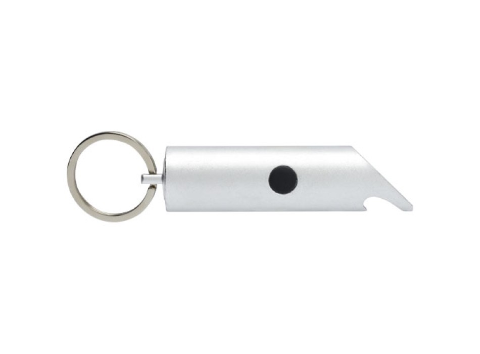 Portachiavi con torcia a LED e apribottiglie in alluminio riciclato IPX Flare