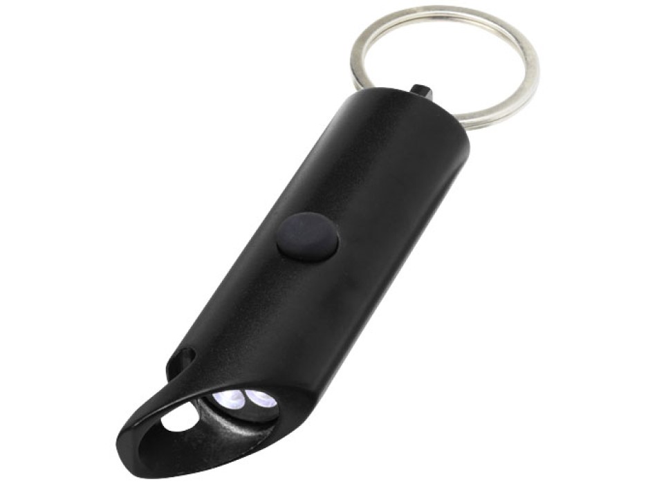 Portachiavi con torcia a LED e apribottiglie in alluminio riciclato IPX Flare