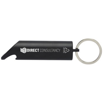 Portachiavi con torcia a LED e apribottiglie in alluminio riciclato IPX Flare