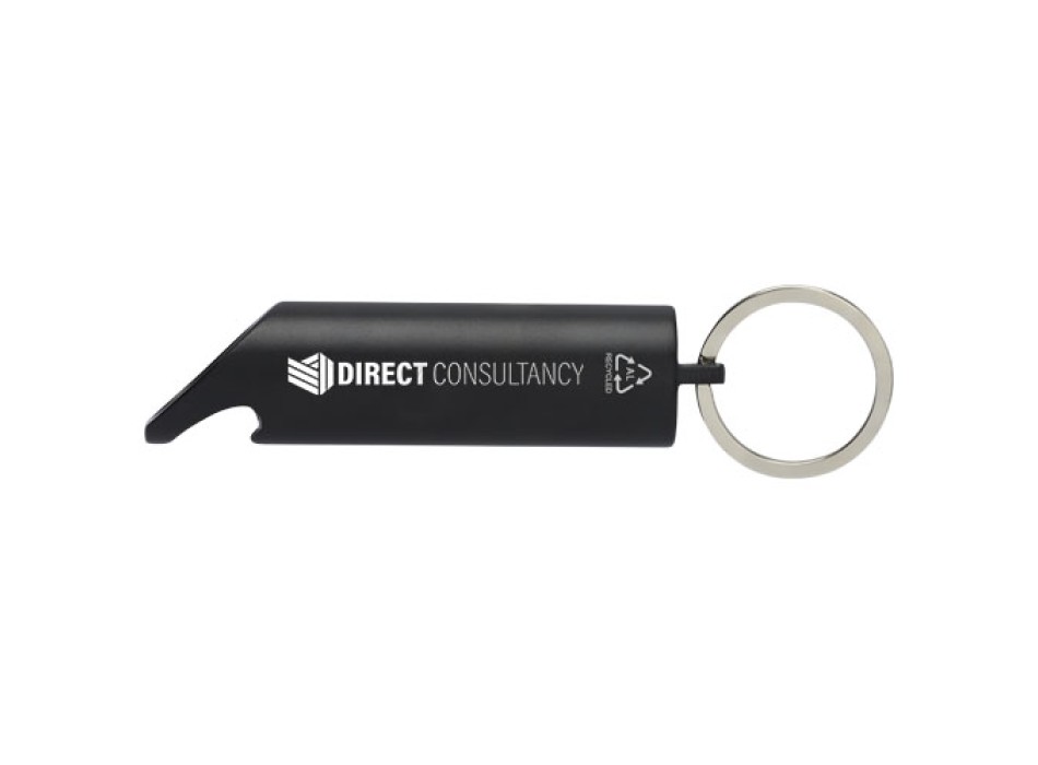 Portachiavi con torcia a LED e apribottiglie in alluminio riciclato IPX Flare
