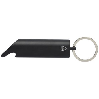 Portachiavi con torcia a LED e apribottiglie in alluminio riciclato IPX Flare