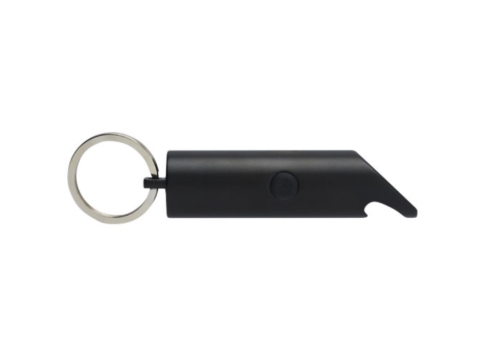 Portachiavi con torcia a LED e apribottiglie in alluminio riciclato IPX Flare
