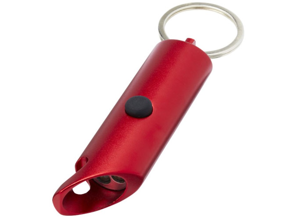 Portachiavi con torcia a LED e apribottiglie in alluminio riciclato IPX Flare