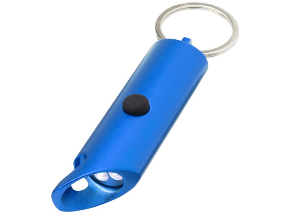 Portachiavi con torcia a LED e apribottiglie in alluminio riciclato IPX Flare