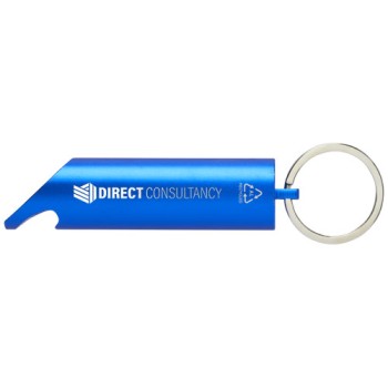 Portachiavi con torcia a LED e apribottiglie in alluminio riciclato IPX Flare