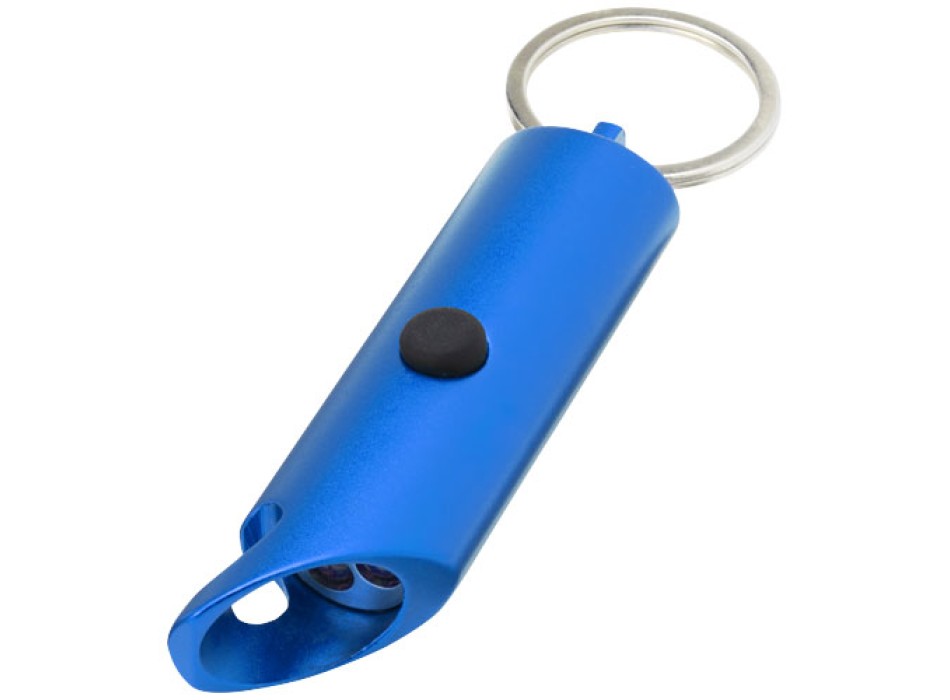 Portachiavi con torcia a LED e apribottiglie in alluminio riciclato IPX Flare
