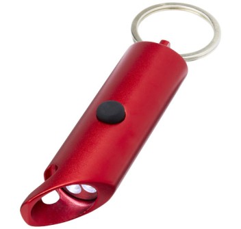 Portachiavi con torcia a LED e apribottiglie in alluminio riciclato IPX Flare