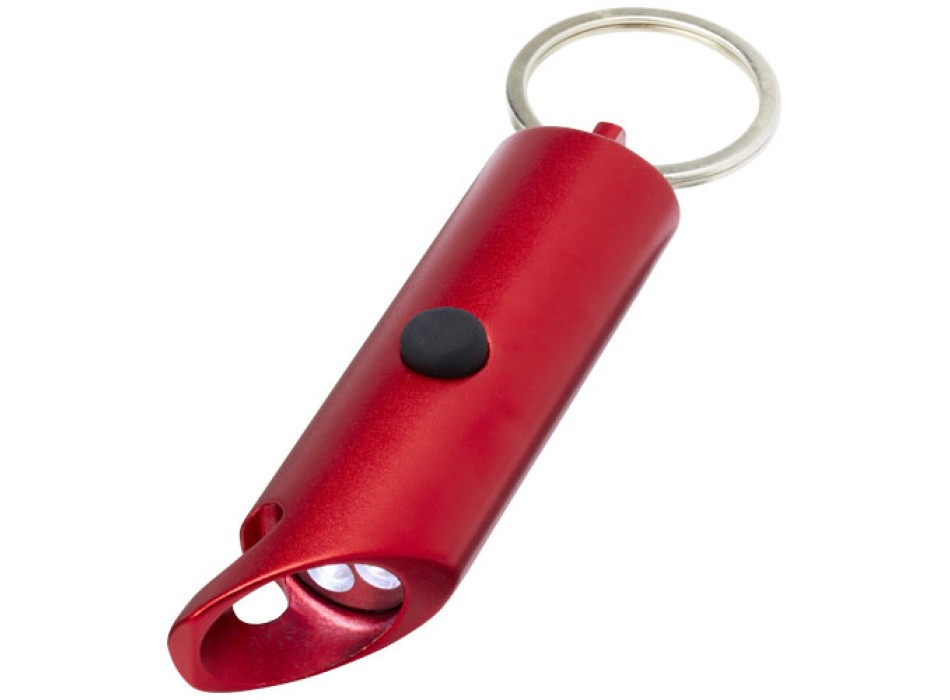 Portachiavi con torcia a LED e apribottiglie in alluminio riciclato IPX Flare