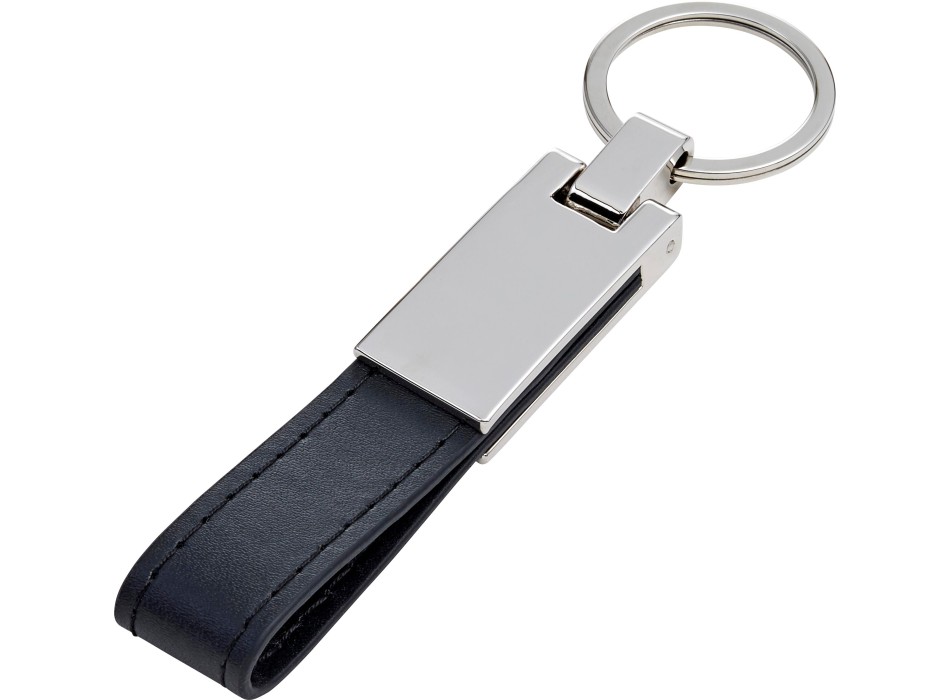 Portachiavi in acciaio con anello in PU Keon
