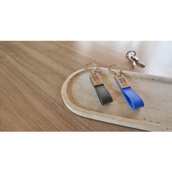Portachiavi in acciaio con anello in PU Keon