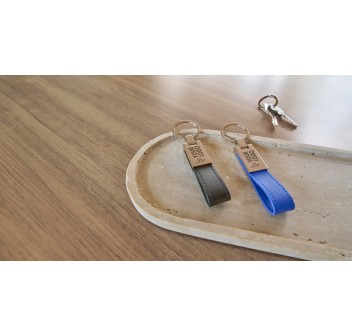 Portachiavi in acciaio con anello in PU Keon