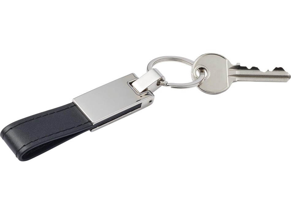 Portachiavi in acciaio con anello in PU Keon