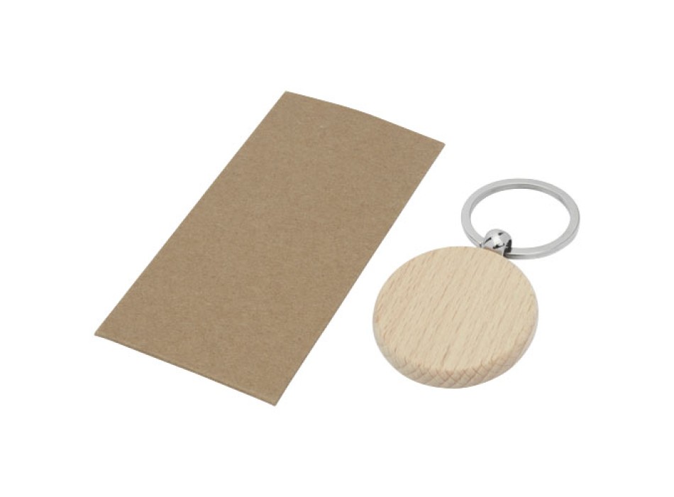 Portachiavi rotondo Giovanni in legno di faggio