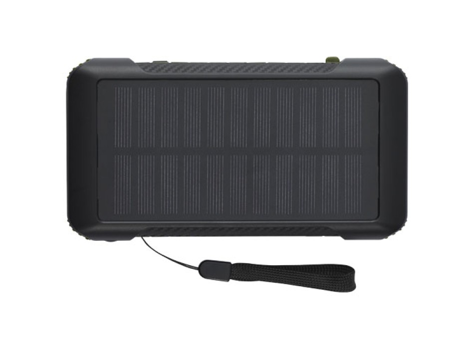 Power bank a dinamo solare in plastica riciclata RCS da 10.000 mAh Soldy 
