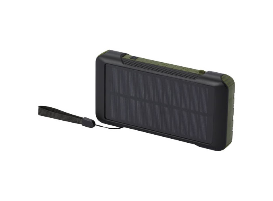 Power bank a dinamo solare in plastica riciclata RCS da 10.000 mAh Soldy 