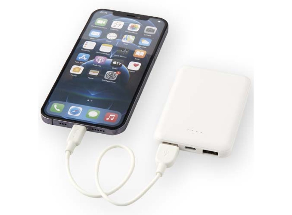 Power bank da 5000 mAh di Tipo C in plastica riciclata Asama