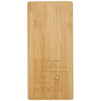 Power bank Tulda da 10,000 mAh in bambù