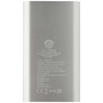 Power bank wireless da 4000 mAh Type C in alluminio riciclato Juice 