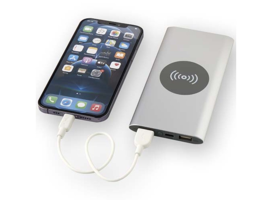 Power bank wireless da 8000 mAh Type C in alluminio riciclato Juice
